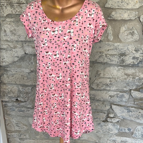 Pink llama print PJs - Picture 1 of 6